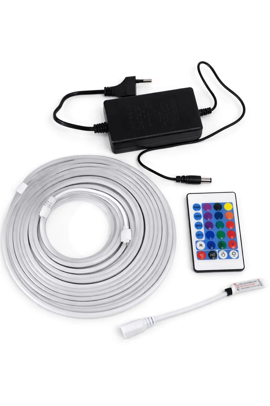 Neon RGB Led Strip Light With Adapter And Remote - 5M
