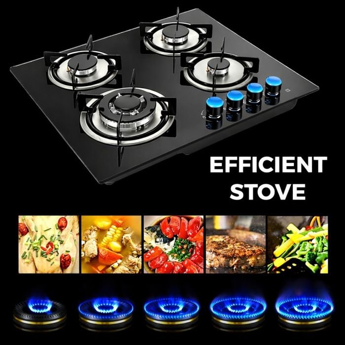 HappyHome Glass Top 4 Burner Gas Cooker image 3