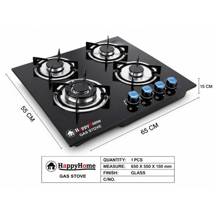 HappyHome Glass Top 4 Burner Gas Cooker image 7