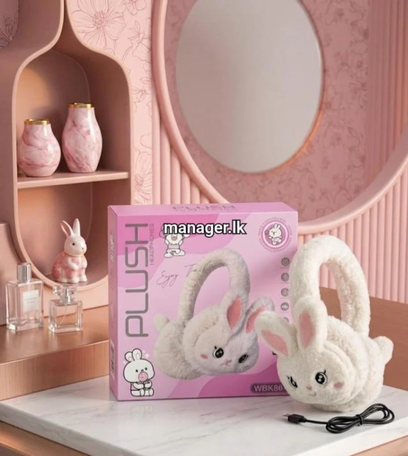 Cute Bunny Plush Wireless Headset